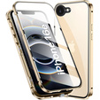 Puzdro pre iPhone 16E, Magnetic Dual Glass, zlaté