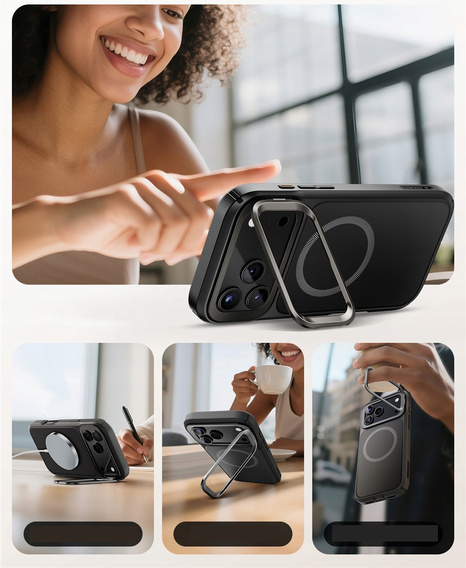 Puzdro Supcase pre iPhone 17 Pro Max, IBLSN Ares Fip Magsafe, čierne