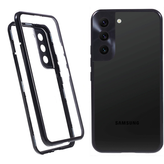 Puzdro pre Samsung Galaxy S21, Magnetic Dual Glass, čierne