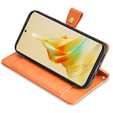Klapkové puzdro pre Oppo Reno8 T 4G, Wallet Zipper Pocket, oranžové