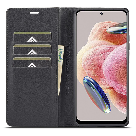 Klapkové puzdro pre Xiaomi Redmi Note 12 4G, Carbon LC.IMEEKE, čierne