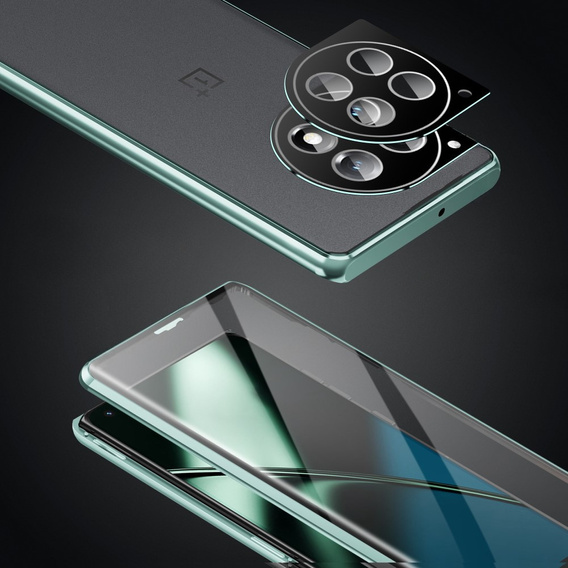 Puzdro pre OnePlus 12 5G, Magnetic Dual Glass, zelený