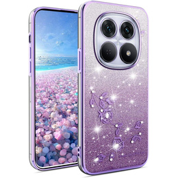 Puzdro Glitter Flower pre Xiaomi Redmi Note 15 Pro Plus 5G / Poco M8 Pro 5G