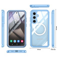 Puzdro pre Samsung Galaxy S25+ Plus, Shockproof, so sklom, pre MagSafe, modré