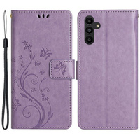 Klapkové puzdro pre Samsung Galaxy A55 5G, Wallet, Butterfly, fialové