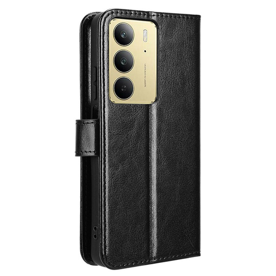 Klapkové puzdro pre Realme 14X / Realme C75, Crazy Horse Wallet, čierne