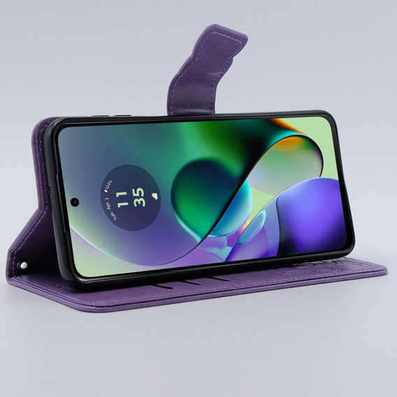 Klapkové puzdro pre Motorola Moto G54 5G, Butterfly, fialové