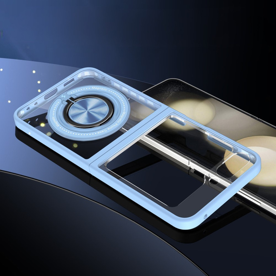 Puzdro pre Samsung Galaxy Z Flip7 FE / Z Flip6, Corners Dropproof, pre MagSafe, transparentné / modré