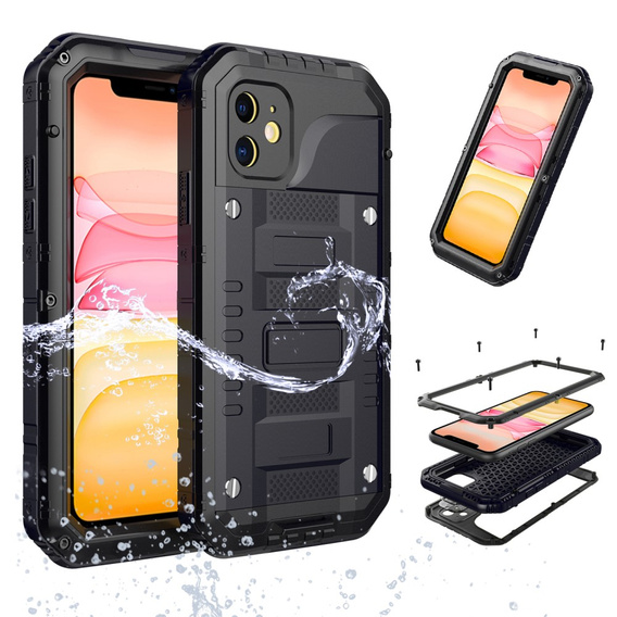 Obrnené puzdro pre iPhone 11, R-JUST, čierne