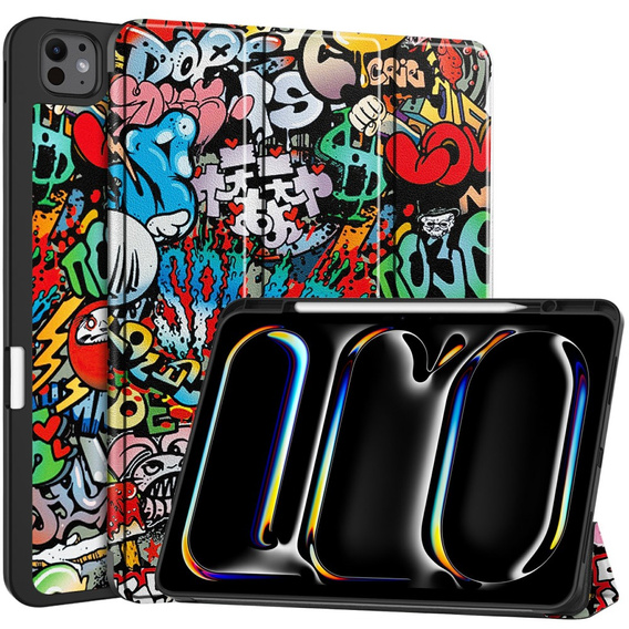 Puzdro pre iPad Pro 13" 2024 (7 gen.), Smartcase, graffiti