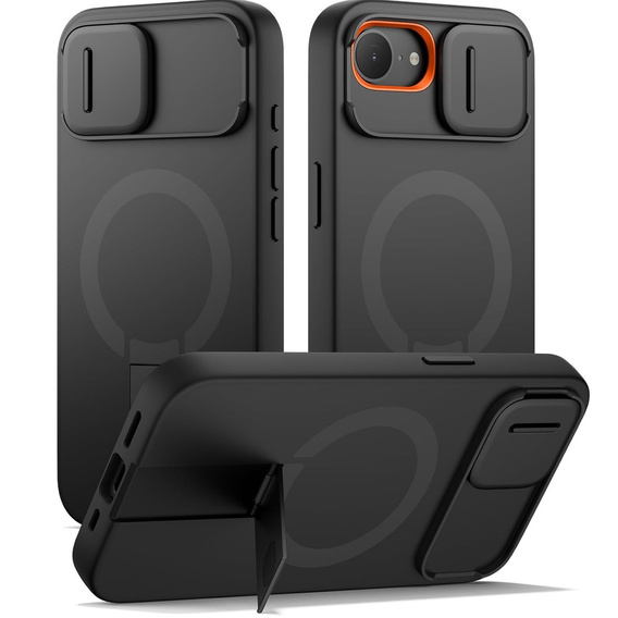 SURITCH - Magnetické ochranné puzdro s krytom fotoaparátu a stojanom pre iPhone 16e