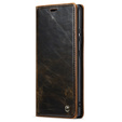CASEME flipové puzdro pre Samsung Galaxy S21 Ultra 5G, Waxy Textured, káva