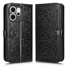 Klopové puzdro pre Oppo Reno 14F, Wallet Rhombus, čierne