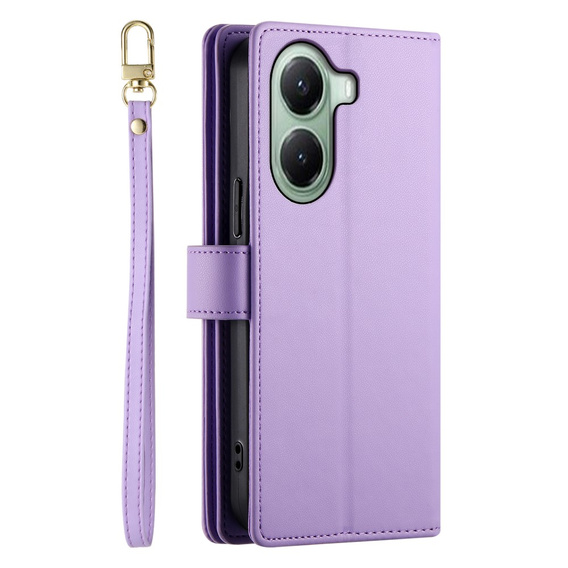 Klapkové puzdro pre Xiaomi Poco X7 Pro 5G, Wallet Zipper Pocket, fialové