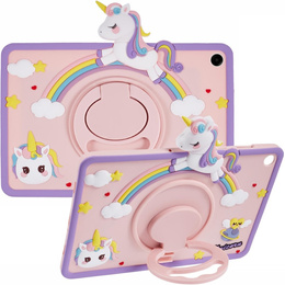 Detské puzdro pre Samsung Galaxy Tab A9+, Cute Patterns, so stojanom, ružové