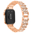 Diamantový náramok pre Xiaomi Smart Band 8 Pro, ružové zlato