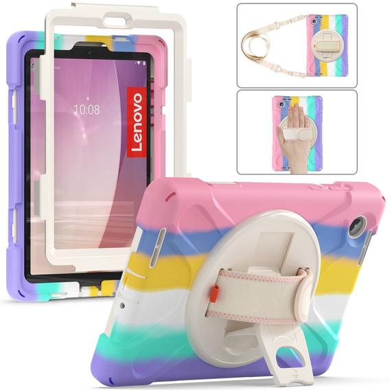 Detské puzdro pre Lenovo Tab M8 Gen 4 TB-300FU, pancierované s popruhom, viacfarebné