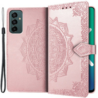 Klapkové puzdro pre Samsung Galaxy M23 5G / M13, Mandala, ružové rose gold