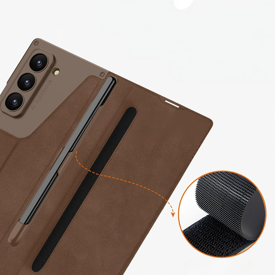 Peňaženkové puzdro s chlopňou hnedé pre Samsung Galaxy Z Fold 7 5G