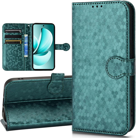 Flipové puzdro pre Realme C71, Wallet Rhombus, zelený