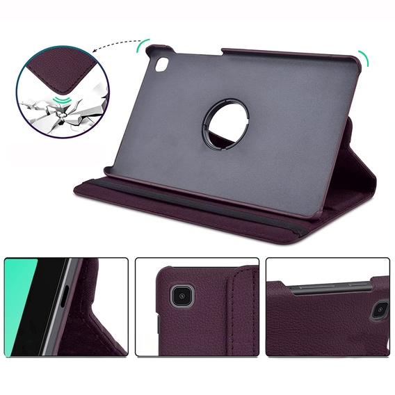 Puzdro pre Samsung Galaxy Tab A7 Lite 8.7 T220 / T225 TB330FU 10.95", otočné o 360°, fialové