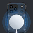 Puzdro pre iPhone 17 Pro Max, pre MagSafe, pancierované so stojanom, modré