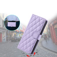 Puzdro s chlopňou pre Samsung Galaxy S25 Ultra, Rhombus Crossbody Leather, fialové