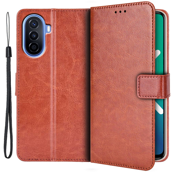 Klapkové puzdro pre Huawei Nova Y70 4G, Crazy Horse Wallet, hnedé