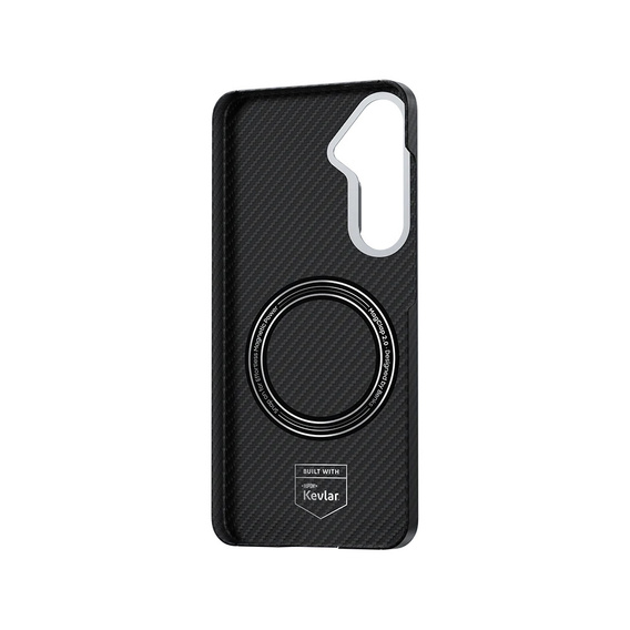 Puzdro BENKS Kevlar pre Samsung Galaxy S25+ Plus, pre MagSafe, Carbon Fiber, čierne