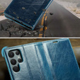 CASEME flipové puzdro pre Samsung Galaxy S22 Ultra, Waxy Textured, modré