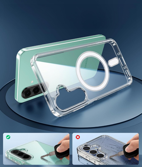 Puzdro pre Samsung Galaxy A26, Dropproof MagSafe, priehľadné + tvrdené sklo 9H