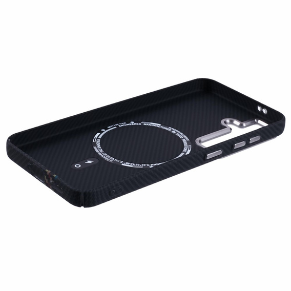 Puzdro pre Samsung S25, Carbon Fiber MagSafe, čierne
