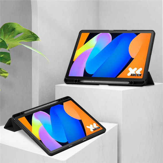 Puzdro pre Lenovo Idea Tab 11" 2025 TB336FU TB336ZU, s priehľadnou zadnou stranou a držiakom na stylus, čierne