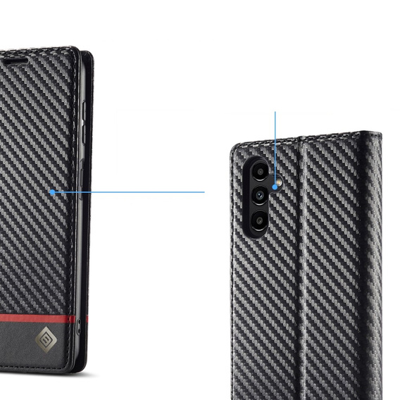 Klapkové puzdro pre Samsung Galaxy A55, Carbon LC.IMEEKE, čierne