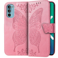 Klapkové puzdro pre Motorola Moto G52 / G82 5G, Butterfly, ružové