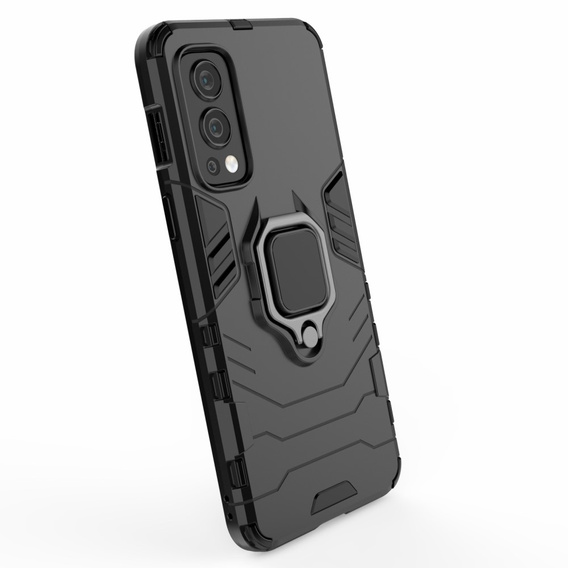 Obal na mobil pre OnePlus Nord 2 5G, Kickstand Ring, čierne