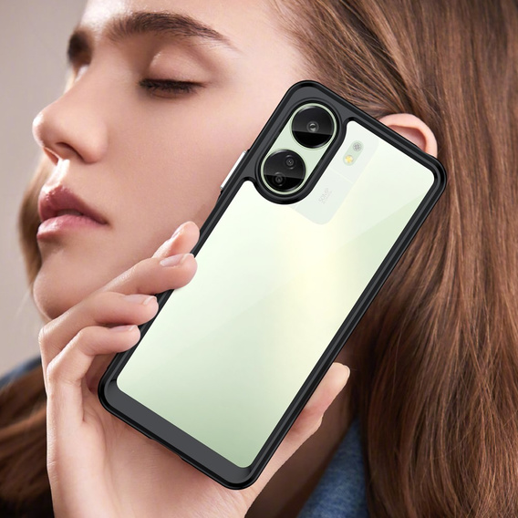 Obal na mobil pre Xiaomi Redmi 13C / Poco C65, Fusion Hybrid, transparentné / čierne