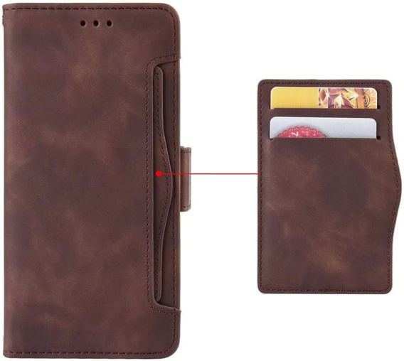 Klapkové puzdro pre Realme 12+ Plus 5G, Card Slot, hnedé