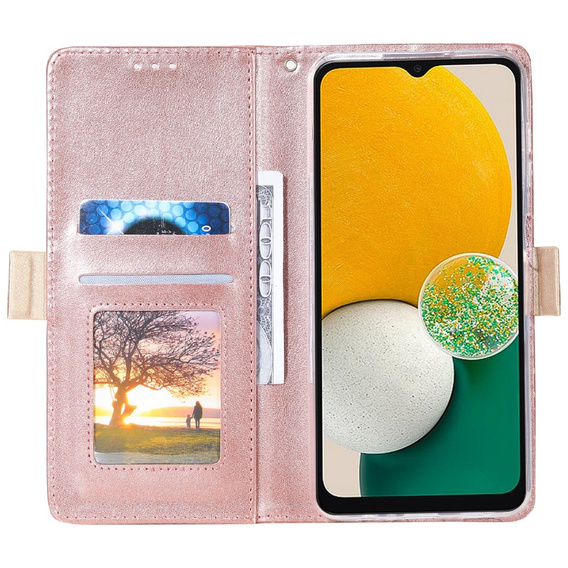 Klapkové puzdro pre Samsung Galaxy A55 5G, Wallet Pocket Zipper Lace, ružové