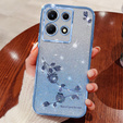Puzdro pre Infinix Note 30 Pro 4G, Glitter Flower, modré