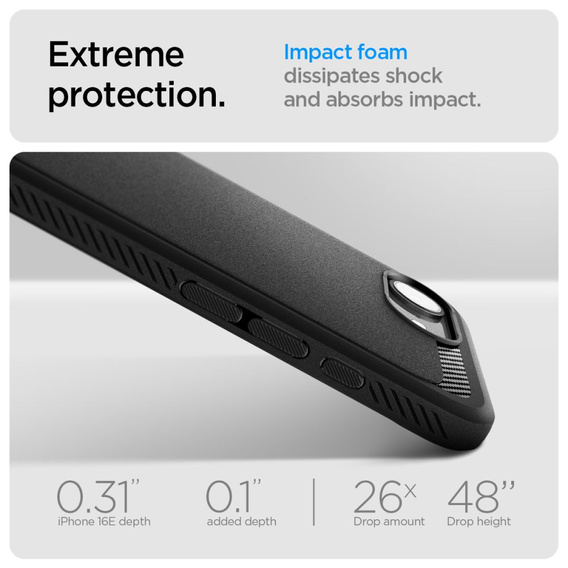 Puzdro Spigen pre iPhone 16E, Rugged Armor MagSafe, čierne + tvrdené sklo 9H