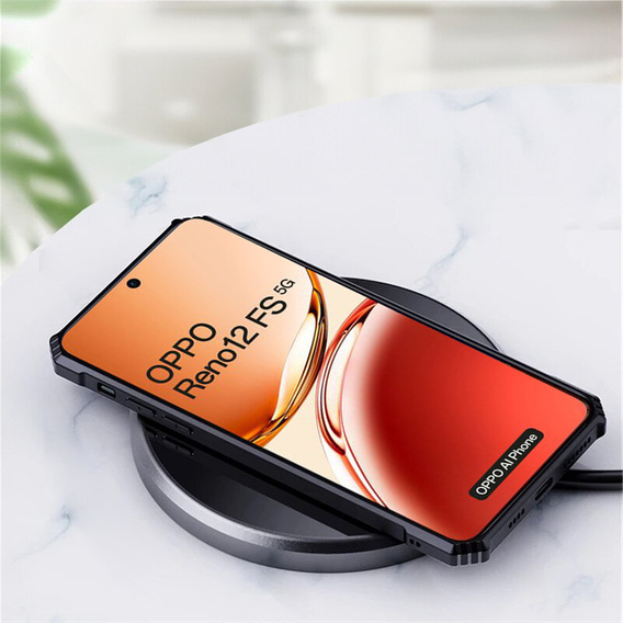 Obal na mobil pre Oppo Reno 12FS / 12F, AntiDrop Hybrid, čierne