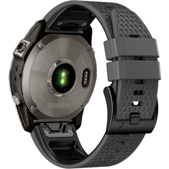 Silikónový remienok pre Garmin Fenix 7 / Forerunner 965 / 955 / 945 / 935, sivý / čierny