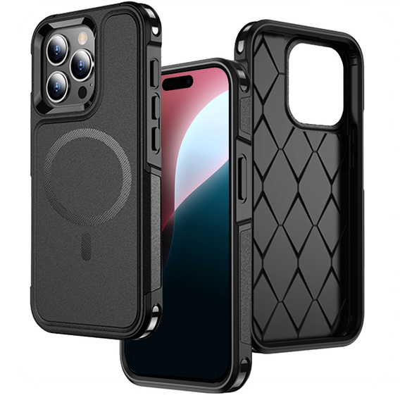 Obal na mobil pre iPhone 16 Pro, MagForce MagSafe, čierne