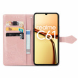 Klapkové puzdro pre Realme C61, Mandala, ružové rose gold