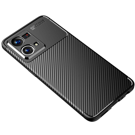 Obal na mobil pre Oppo Reno7 4G, Carbon Gel, čierne