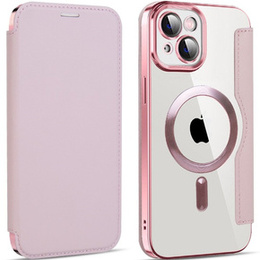 Klapkové puzdro pre iPhone 14, RFID Wallet MagSafe CamShield, ružové