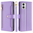 Klapkové puzdro pre Motorola Moto G73 5G, Wallet Zipper Pocket, fialové