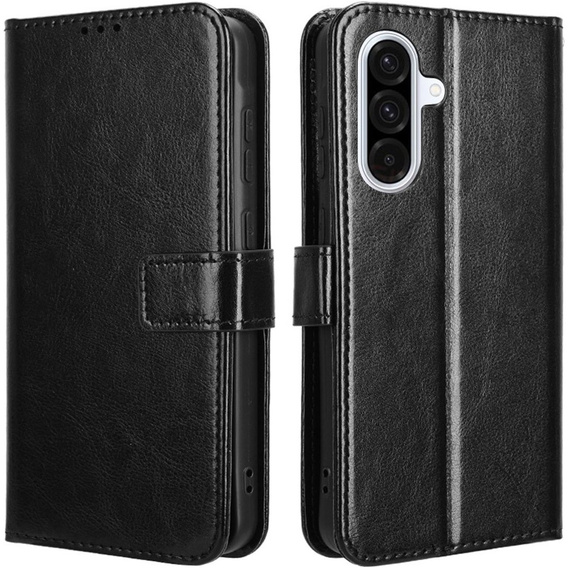 Klapkové puzdro pre Samsung Galaxy A56, Crazy Horse Wallet, čierne