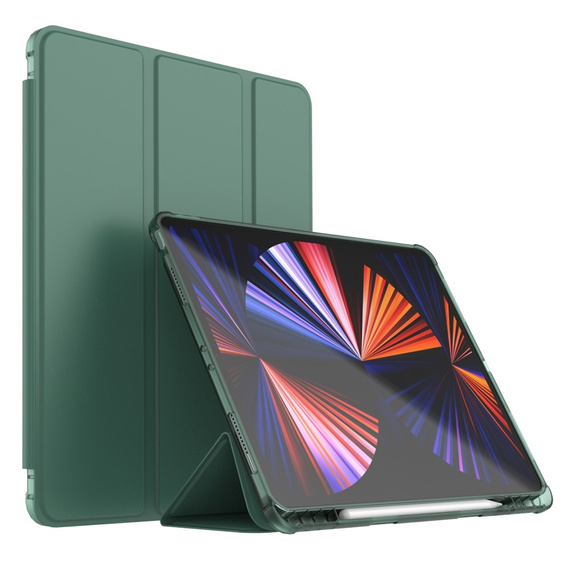 Puzdro pre iPad Pro 12.9" 2022/2021/2020 (6/5/4 gen.), Smart Pencil, so slotom na stylus, zelený